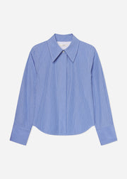 Fitted Shirt in Striped Poplin - Blue Multi - CO Collections